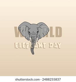 World elephant day. celebrated every year on August 12. Suitable for banner, poster, greeting card est