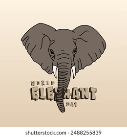 World elephant day. celebrated every year on August 12. Suitable for banner, poster, greeting card est