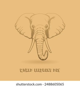 World elephant day. celebrated every year on August 12. Suitable for banner, poster, greeting card est