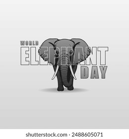 World elephant day. celebrated every year on August 12. Suitable for banner, poster, greeting card est