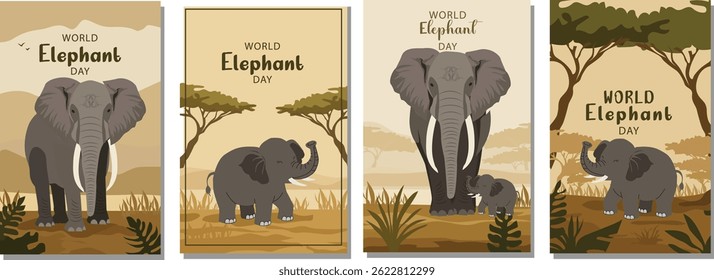 Gráficos do Dia Mundial do Elefante: Majestic Elephants in the Wild