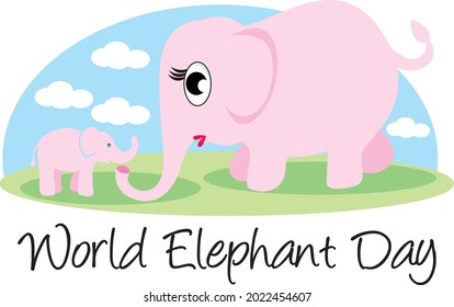 WORLD ELEPHANT DAY MOM AND SON
