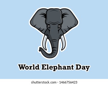 World Elephant Day vector. Elephant head vector illustration. World Elephant Day Poster, August 12. Elephant cartoon character. Important day