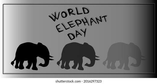 Día Mundial del Elefante. Ilustración vectorial con icono de elefante gris. Ilustración que simboliza la amenaza de extinción de elefantes