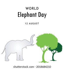Día Mundial del Elefante , Diseño de ilustraciones vectoriales.