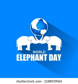World Elephant Day vector illustration. Suitable for Poster, Banners, campaign and greeting card.