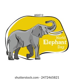 World Elephant Day vector illustration. Suitable for Poster, Banners, campaign and greeting card. Wildlife concept. Wild animals. Save elephants