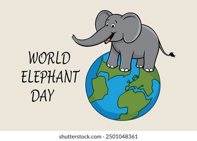 Ilustración vectorial del Día Mundial del Elefante 