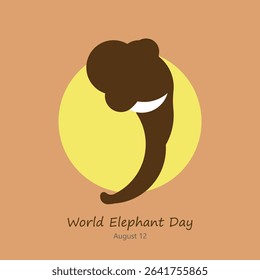 World Elephant Day vector, illustration. August 12. Elephant logo.