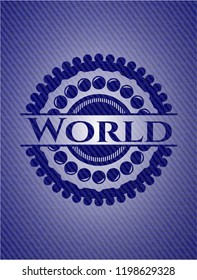 World emblem with jean high quality background