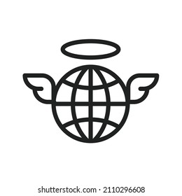 Imagen vectorial de icono de abrazo mundial. También se puede usar para Fitness físico. Adecuado para aplicaciones móviles, aplicaciones web y medios impresos.