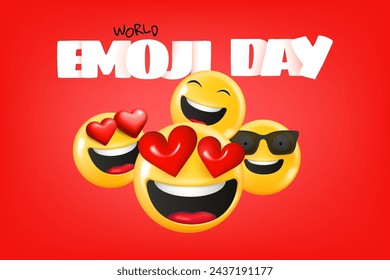 World emoji day concept. Happy emoji day vector illustration. 17 of july