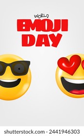 World emoji day concept. Happy emoji day vector illustration. 17 of july