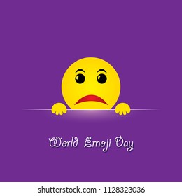 World emoji day greeting card design template with different feelings