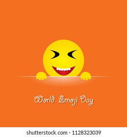 World emoji day greeting card design template with different feelings