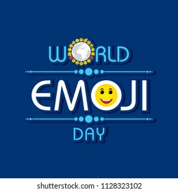 World emoji day greeting card design template with different feelings