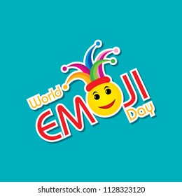 World emoji day greeting card design template with different feelings