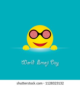 World emoji day greeting card design template with different feelings