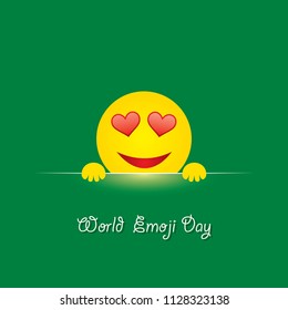 World emoji day greeting card design template with different feelings