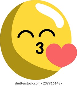 world emoji day icon Face Blowing a Kiss svg