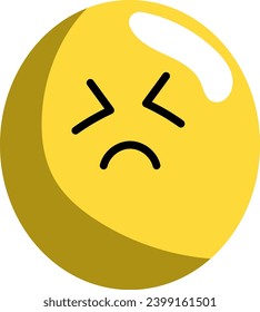 world emoji day icon Persevering Face