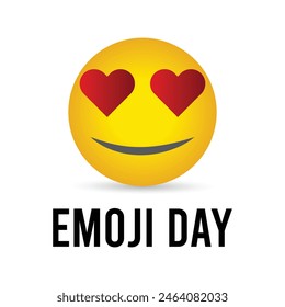 World Emoji Day observed every year in July. Template for background, banner, card, poster with text inscription.