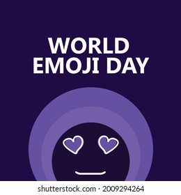 Texto del Día Mundial del Emoji con fondo Emoji facial. Ilustración del vector