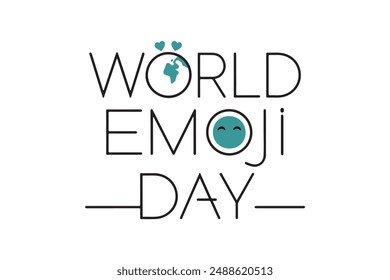 World Emoji Day Typography Vector Illustration