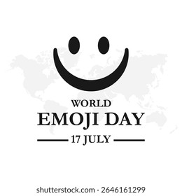 World Emoji Day Vector Illustration. World emoji day greeting card design template with different feelings.