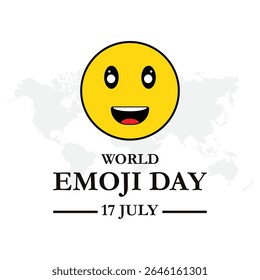 World Emoji Day Vector Illustration. World emoji day greeting card design template with different feelings.