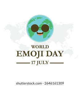 World Emoji Day Vector Illustration. World emoji day greeting card design template with different feelings.