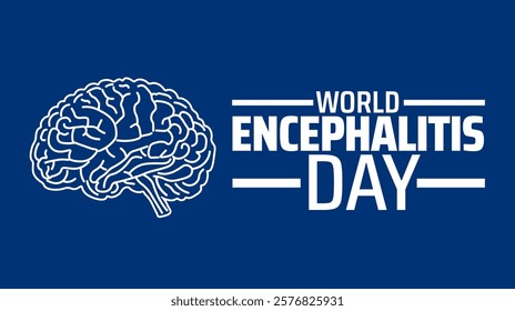 World Encephalitis Day background banner or poster design template. observed every year in February. Holiday concept. Use to any Template, card, poster, placard, template.