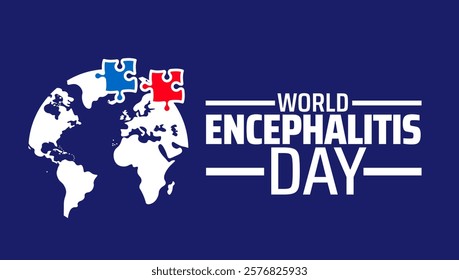 World Encephalitis Day background banner or poster design template. observed every year in February. Holiday concept. Use to any Template, card, poster, placard, template.