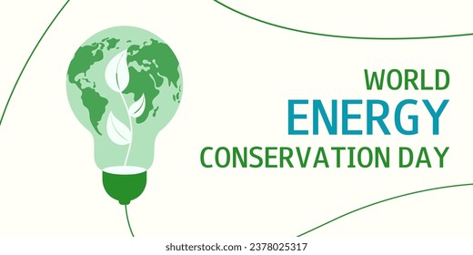 World Energy Conservation Day. December 14. Eco energy concept. Horizontal banner.