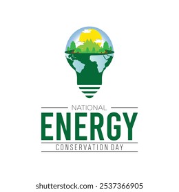 World energy conservation day is observed every year on December. Nature Awareness concept. background, placard, banner template Vector illustration design.