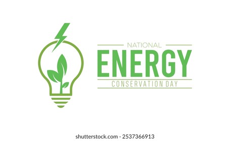 World energy conservation day is observed every year on December. Nature Awareness concept. background, placard, banner template Vector illustration design.