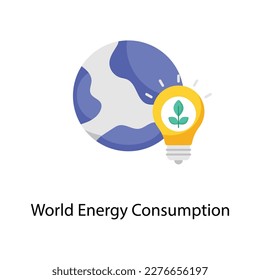World Energy Consumption Vector Flat Icons. Simple stock illustration stock
