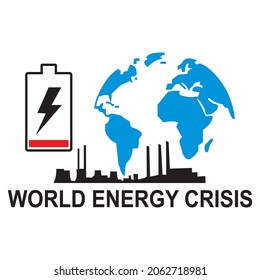 world energy crisis vector logo design