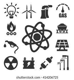 world energy icon set