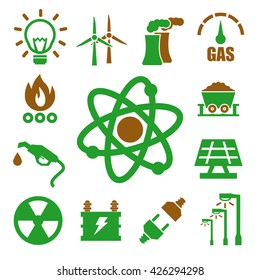 world energy icon set