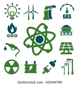 world energy icon set