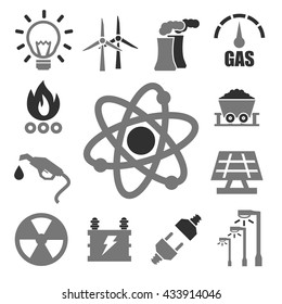 world energy icon set
