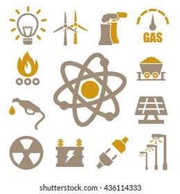 world energy icon set