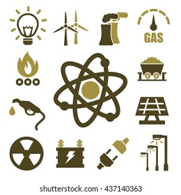 world energy icon set