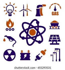 world energy icon set