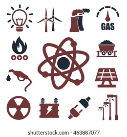 world energy icon set