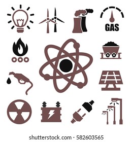 world energy icon set