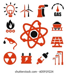 world energy icon set