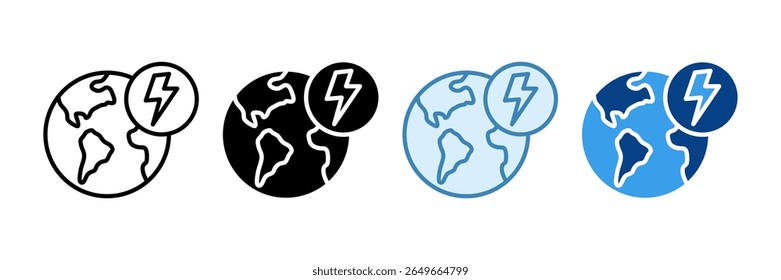 Coleção de Vários Estilos de Conjunto de Ícones de Energia Mundial