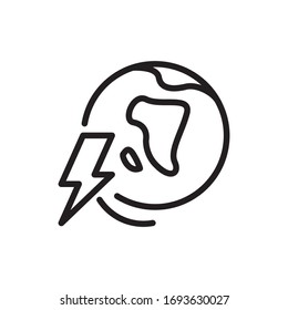 Design des Weltenergielogo-Meldebogens Vektorillustration Icon